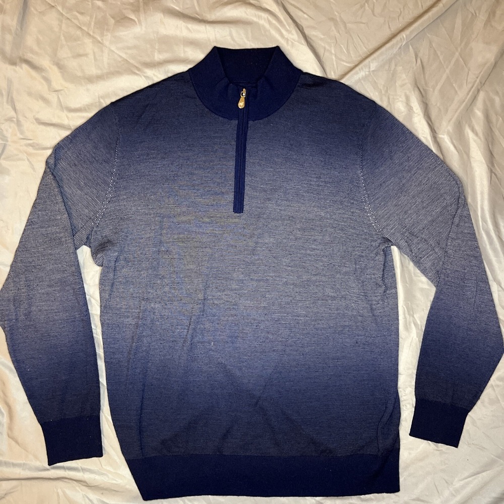 Raffi Men's‎ Large Merino Wool Quarter Zip Sweater Pullover